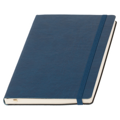 Записна книжка А5 шкірзам, темно-синя + друк логотипу (тираж 1-2 шт)