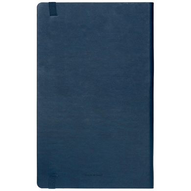 Записная книжка А5 кожзам, темно-синяя + печать логотипа (тираж 1-2 шт)