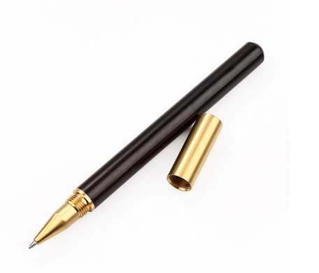 Дерев'яна ручка з металевим ковпачком 055 + друк логотипу (1 нанесення, тираж 1 шт)